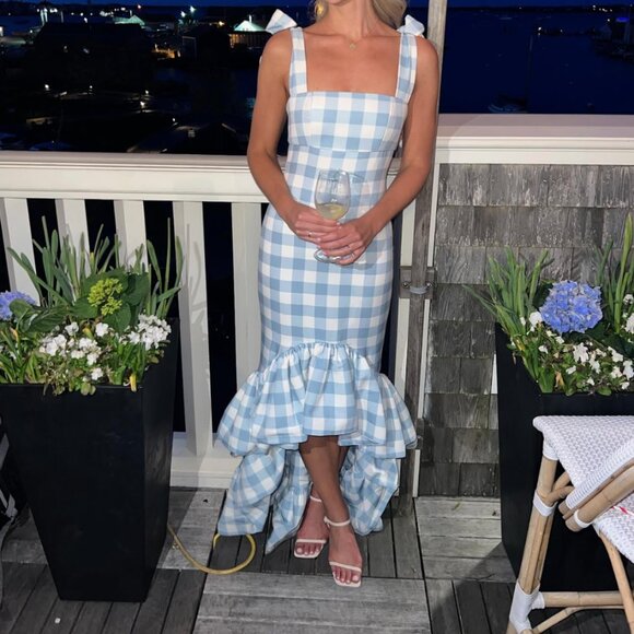 LA PALMA DRESS IN BLUE GINGHAM by Leal Daccarett (OTM Exclusive!) - Picture 2 of 6